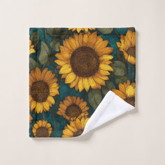 Sonnenblumen Muster – Fröhlicher Floral Style Bad Handdoek