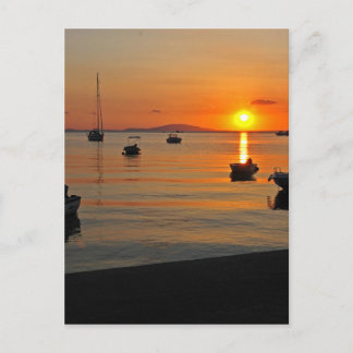 Sonnenuntergang am Hafen von Novalja n i'er Briefkaart