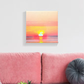 Sonnenuntergang Küste Keillandwand Canvas Afdruk (Insitu (Woonkamer))