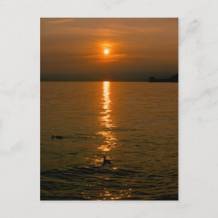 Sonnenuntergang Montreux Postkarte Briefkaart