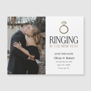 Sonnerie du Nouvel An Save the Date Photo Magnet