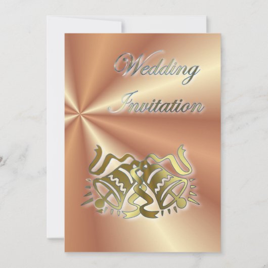 Sonneries de mariage d'or Invitation de mariage (Devant)