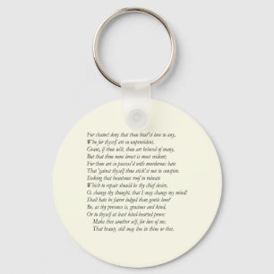 Sonnet # 10 van William Shakespeare Sleutelhanger