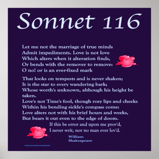 Sonnet 116 poster (Voorkant)