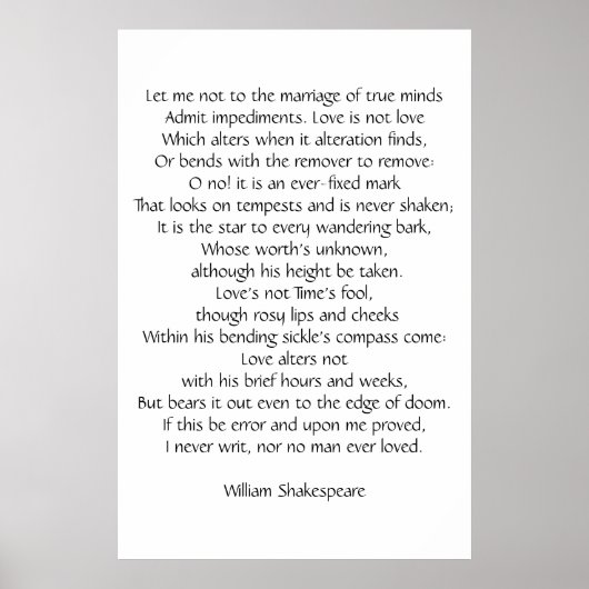 Sonnet 116 poster (Voorkant)