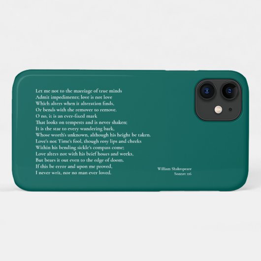 Sonnet 116Laat me niet bij het huwelijk van ware g Case-Mate iPhone Case (Achterkant (horizontaal))