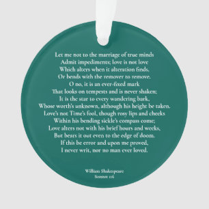 Sonnet 116Laat me niet bij het huwelijk van ware g Ornament