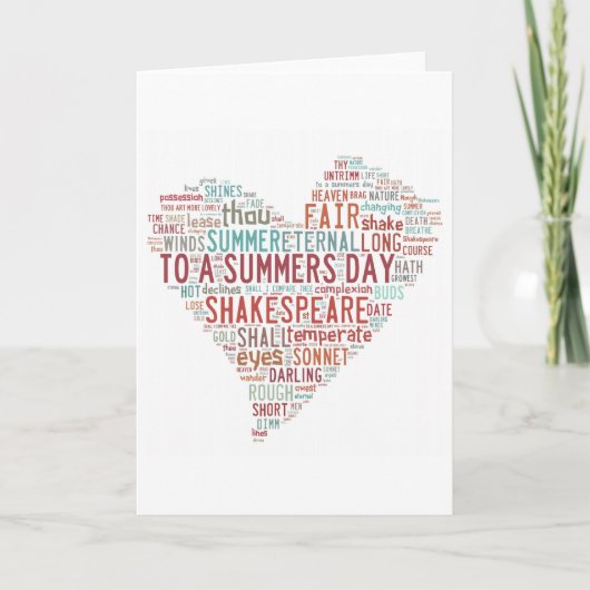 Sonnet 18 van Shakespeare Kaart (Voorkant)