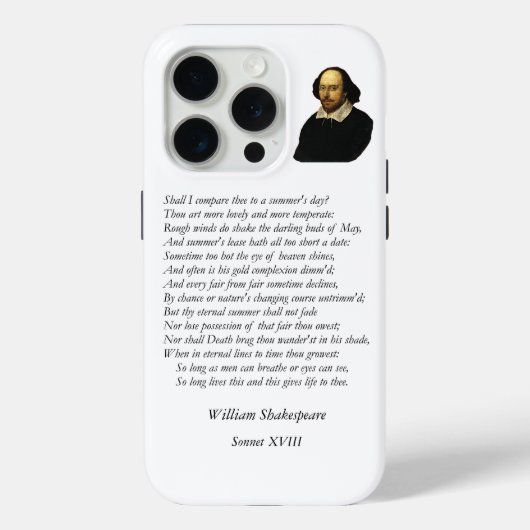 Sonnet # 18 van William Shakespeare Case-Mate iPhone Case (Achterkant)