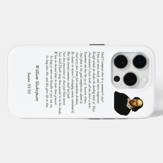 Sonnet # 18 van William Shakespeare Case-Mate iPhone Case (Achterkant (horizontaal))