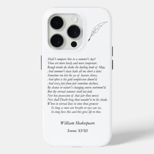 Sonnet # 18 van William Shakespeare Case-Mate iPhone Case (Achterkant)