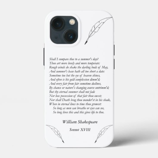 Sonnet # 18 van William Shakespeare Case-Mate iPhone Case (Achterkant)