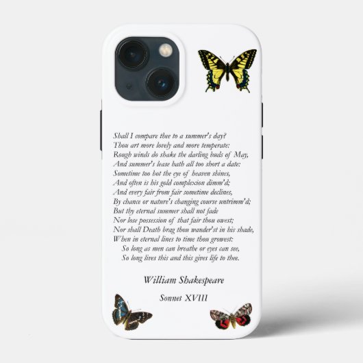 Sonnet # 18 van William Shakespeare Case-Mate iPhone Case (Achterkant)