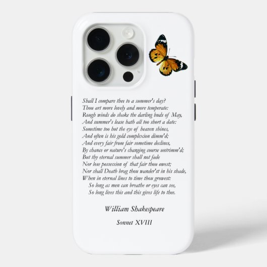 Sonnet # 18 van William Shakespeare Case-Mate iPhone Case (Achterkant)