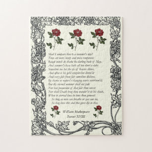 Sonnet # 18 van William Shakespeare Legpuzzel
