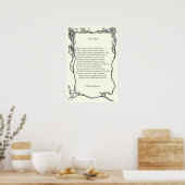 Sonnet # 18 van William Shakespeare Poster (Keuken)