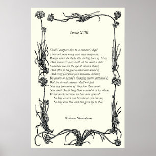 Sonnet # 18 van William Shakespeare Poster
