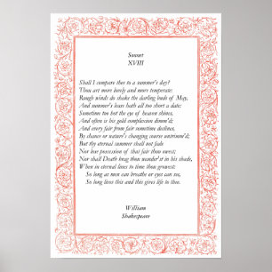 Sonnet # 18 van William Shakespeare Poster
