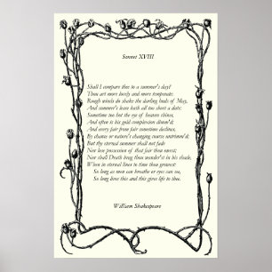 Sonnet # 18 van William Shakespeare Poster