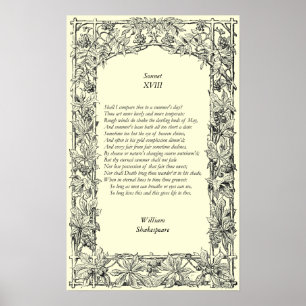 Sonnet # 18 van William Shakespeare Poster