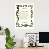 Sonnet # 18 van William Shakespeare Poster (Thuiskantoor)