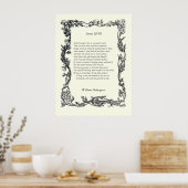 Sonnet # 18 van William Shakespeare Poster (Keuken)