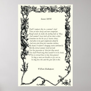 Sonnet # 18 van William Shakespeare Poster
