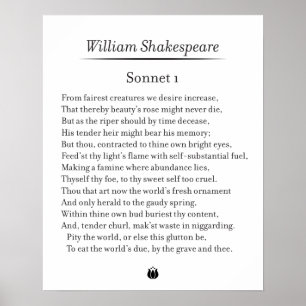 Sonnet 1 van William Shakespeare Poster