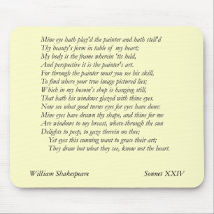 Sonnet # 24 van William Shakespeare Muismat
