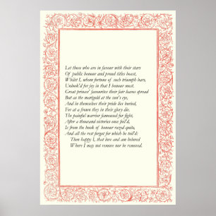 Sonnet # 25 door William Shakespeare Poster