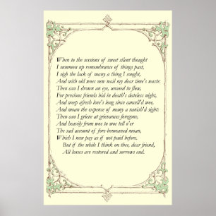 Sonnet # 30 van William Shakespeare Poster