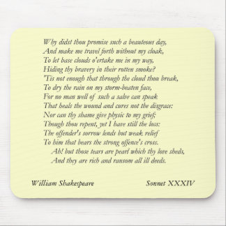 Sonnet # 34 van William Shakespeare Muismat