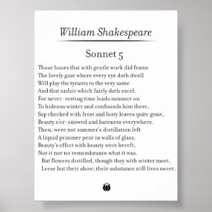 Sonnet 5 door William Shakespeare Poster