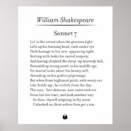 Sonnet 7 door William Shakespeare Poster