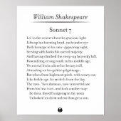 Sonnet 7 par William Shakespeare Poster (Devant)