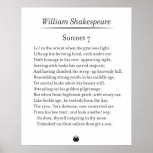 Sonnet 7 par William Shakespeare Poster