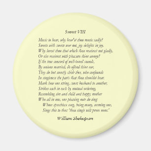 Sonnet # 8 door William Shakespeare Magneet