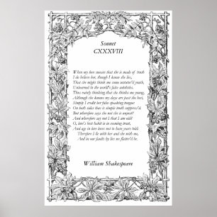 Sonnet Number 138 van William Shakespeare Poster