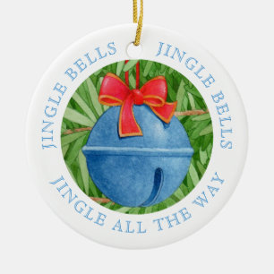 SONNETTE DE NOËL Ornement en céramique rond + Text