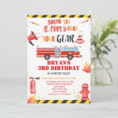 Sonnez l'alarme pompier Invitation Anniversaire (Debout devant)
