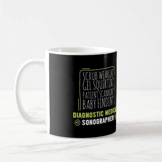 Sonograaf Scrub Dragen Ultrasound Tech Gift Koffiemok (Links)
