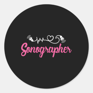 Sonograaf Ultrasound Tech Sonografie Technicus Ronde Sticker