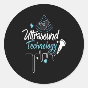 Sonografie echo tech ronde sticker
