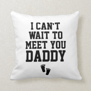 Sonogram Baby Foto Kant Wacht je papa ontmoeten Kussen