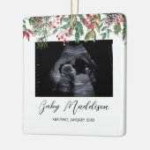 Sonogram Echografie Baby's Eerste Kerstmis Keramisch Ornament (Links)