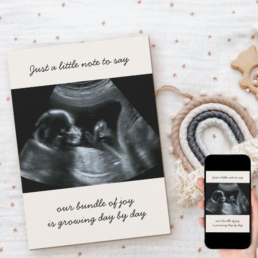 Sonogram Foto neutraal crème Aankondiging