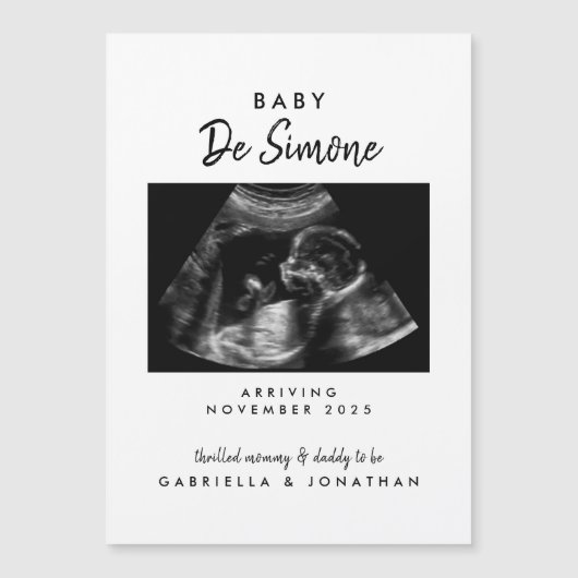 Sonogram Photo Pregnancy Announcement Magnet Card (Devant)