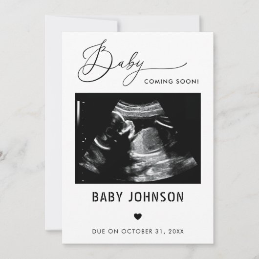 Sonogramme Bébé Bientôt Faire-part de grossesse (Devant)