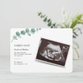 Sonogramme Faire-part de grossesse botanique (Debout devant)