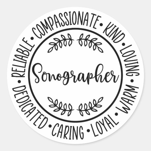 Sonographer Gift, Sonografie, Ultrasound Tech Ronde Sticker (Voorkant)